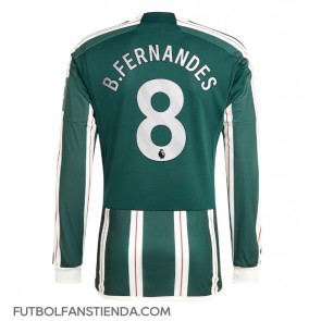 Manchester United Bruno Fernandes #8 Segunda Equipación 2023-24 Manga Larga